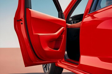 Red Car Door 3D Illustration