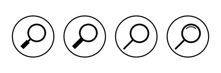 Search icon vector isolated on white background. Glass vector icon. search magnifying glass icon. Find