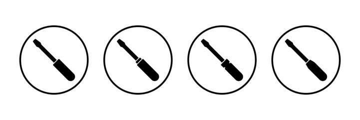 Screwdriver icon vector isolated on white background. Screwdriver vector icon