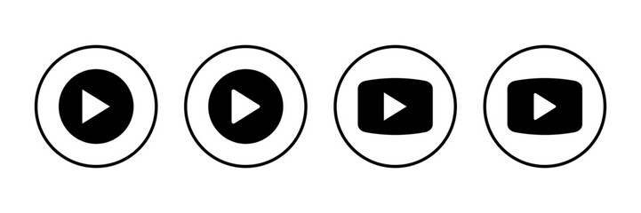 play Icon vector isolated on white background. Play button vector icon. Video icon vector