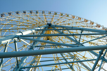 View of the Ferris wheel from an unusual angle