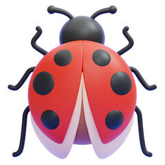 Obraz premium PNG 3D ladybug illustration isolated on a white background