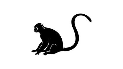 monkey emblem, black isolated silhouette