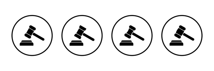 Gavel icon vector isolated on white background. Hammer icon vector. Judge Gavel Auction Icon Vector. Bid