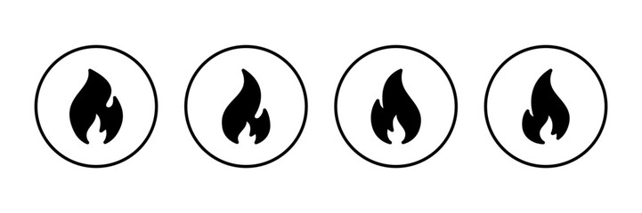 Fire icon vector isolated on white background. Fire flame icon template. Fire flames symbol vector