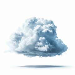 Naklejka premium Cumulus cloud is casting a shadow on white background