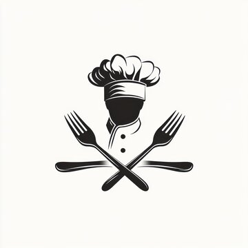 recommend clip art: Chef silhouette with crossed forks and knives.
