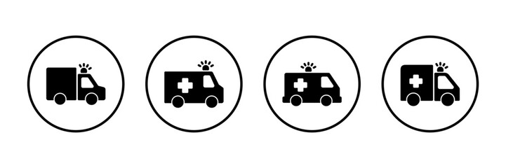 Ambulance Icon vector isolated on white background. Ambulance Icon Design. ambulance truck icon vector