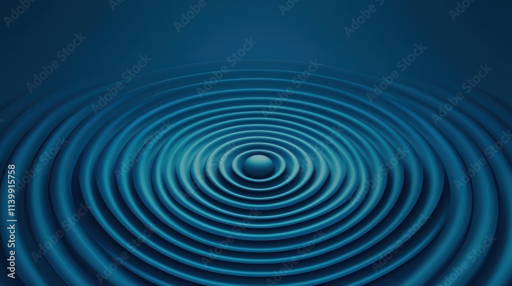 Poster sound loud 3d rendering concept, abstract conceptual rendering of loud noise represented as concentr