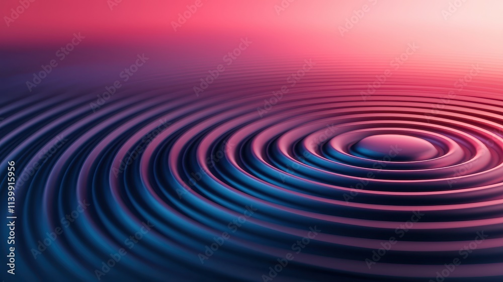 Poster sound loud 3d rendering concept, artistic visualization of loud sound waves creating vibrant pattern