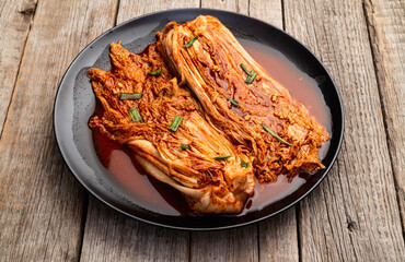 Traditional korean food kimchi photography . Top view