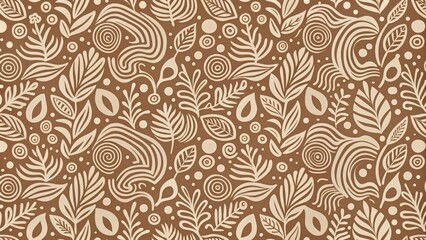 Abstract organic shapes seamless pattern in mocha mousse boho style for home decor, boho, abstract, organic shapes