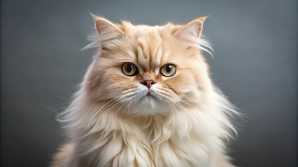 Adorable Persian cream color cat with an arrogant expression, Persian, cream, color, cat, feline, pet, animal, cute