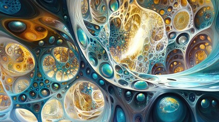 Abstract Cosmic Landscape of Organic Forms and Celestial Bodies