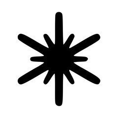 Hand drawn Christmas snowflake. Xmas snowflake isolated on a white background. Vector illustration