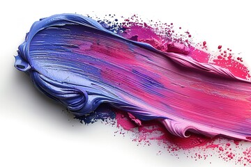 pink and purple acrylic oil paint brush stroke on transparent png background isolated