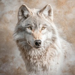 Obraz premium Majestic Alaskan Wolf Portrait Wildlife Nature Animal Fur Canine Predator Wild Bea