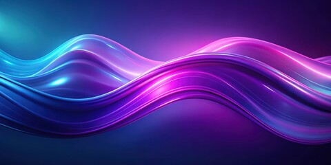 Smooth flowing purple to blue gradient waves loop with soft glows in 4K resolution , Serene, gradient, waves, loop