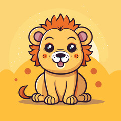 Lion cute vector illustration
