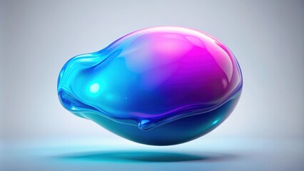 Blue and purple gradient color floating liquid blob. rendering picture, fluid, abstract, dynamic, vibrant, colorful