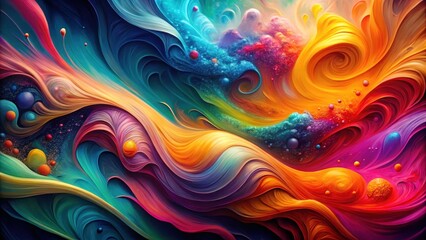 Fototapeta premium Vibrant and colorful abstract artwork with flowing shapes and textures, expressive, abstract, colorful, vibrant, artwork