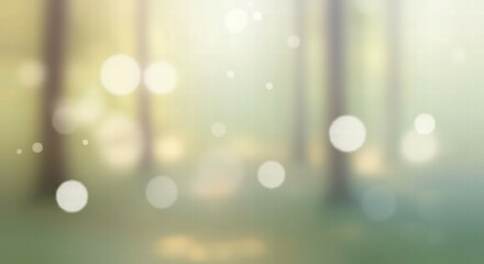 Dreamy Forest Bokeh: A gentle, ethereal backdrop of blurred forest foliage with soft, shimmering bokeh lights. Perfect for nature-inspired designs, tranquil mood boards, and calming backgrounds. 