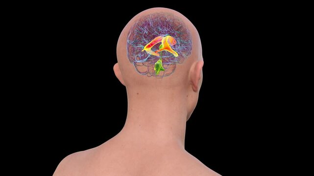 Lateral brain ventricles, animation