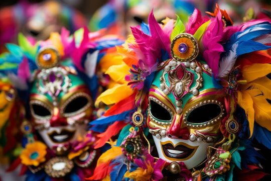 Vibrant masskara festival masks showcasing intricate artistry and cultural heritage of the philippines
