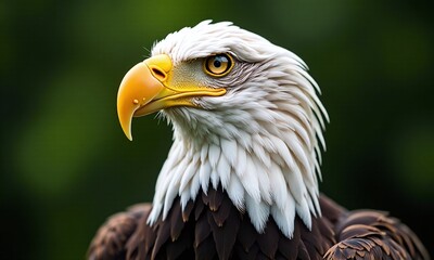 Obraz premium Majestic bald eagle portrait sharp focus detailed feathers