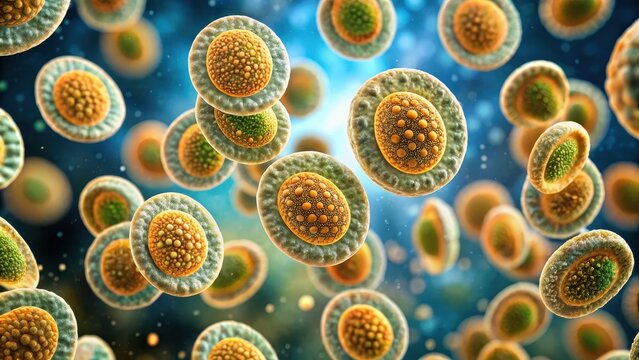 Microscopic view of Alternaria spores , alternaria, spores, mold, fungi, microscopic, close-up, macro, biology