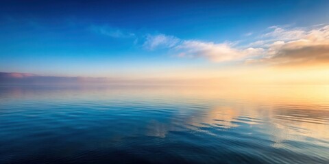 Obraz premium Tranquil mist over calm sea, fog, ocean, serene, peaceful, water, misty, tranquil, coastline, horizon, nature, scenic, atmosphere