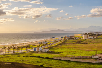 Naklejka premium Beautiful Landscape of Fnideq with Sea View, Morocco in North Africa