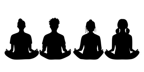 Participants reflecting on their feelings during a guided meditation session, Illustration