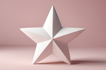 Obraz premium White star object on pink surface