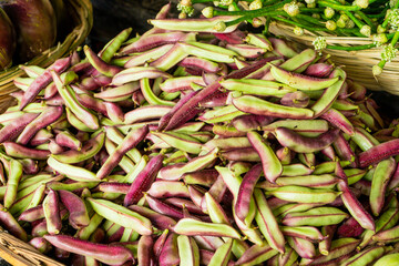 Vibrant Mixed Vegetables Arranged on the Ground at a Farmers' Market 