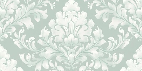 Fototapeta premium a beautiful light gray and green damask pattern, elegant and luxurious