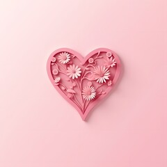 Pink Floral Heart Love Romance Valentine s Day