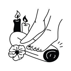 Icon of a foot spa service, perfect for beauty and salon visuals