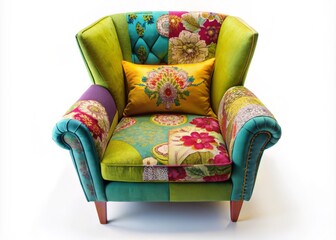 Armchair Overhead: Isolated White Background Bird's Eye View Photography