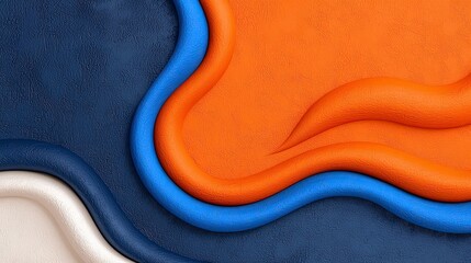 Obraz premium Abstract Orange Blue Cream Waves Modern Corporate Background