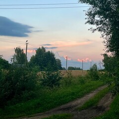 sunset in the countryside 