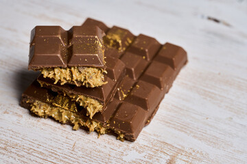 Dubai chocolate closeup