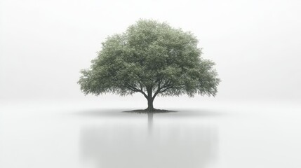 Single tree in a fog.