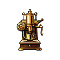 Close-up of a vintage Italian lever espresso machine, showcasing its brass details and intricate mechanism.  Note the visible portafilter.