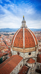 Fototapeta premium Cathedral Santa Maria del Fiore is Florence’s central landmark, a piece of architecture so ginormous and complex that it took 150 years to complete