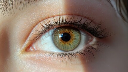 Detailed view of an eye showcasing eyelash extensions, with delicate lower lashes and a clean aesthetic.