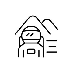 Mars astronaut outline icons, minimalist vector illustration ,simple transparent graphic element .Isolated on white background