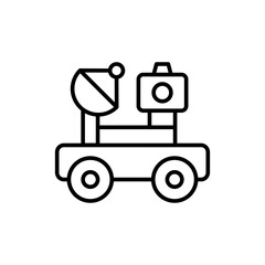 Space rover outline icons, minimalist vector illustration ,simple transparent graphic element .Isolated on white background