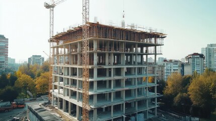 Modern Building Construction in Urban Setting