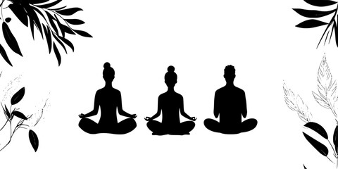 Participants focusing on relaxation techniques during a guided meditation workshop, Digital Art